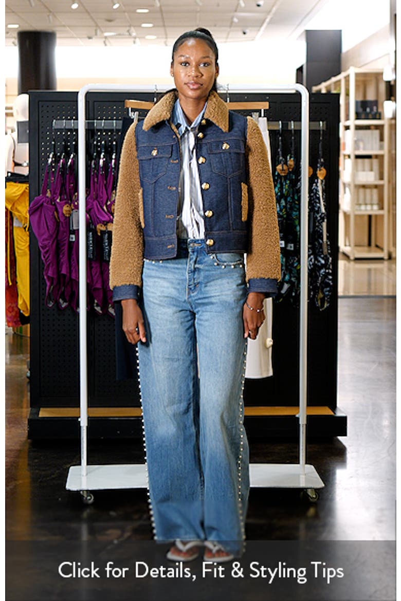 Belinda Faux Shearling & Denim Mixed Media Jacket video