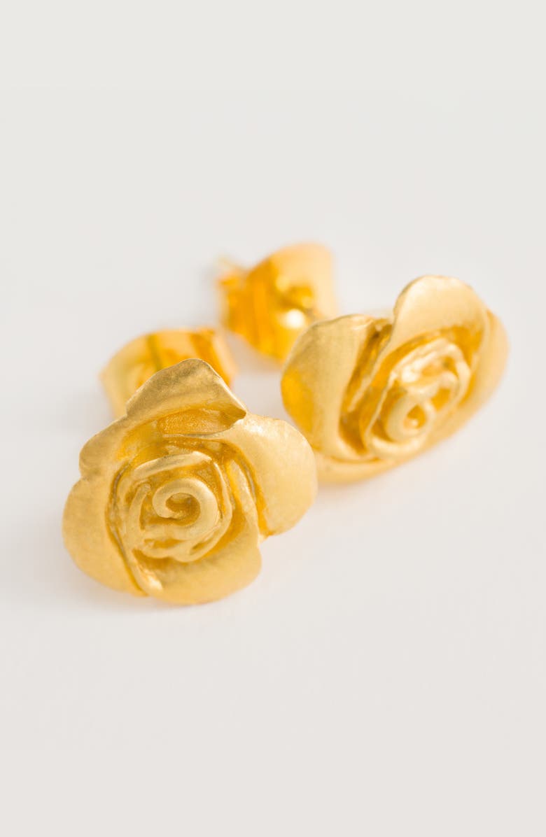 Freya Rose Rose Studs Earrings, Alternate, color, Gold