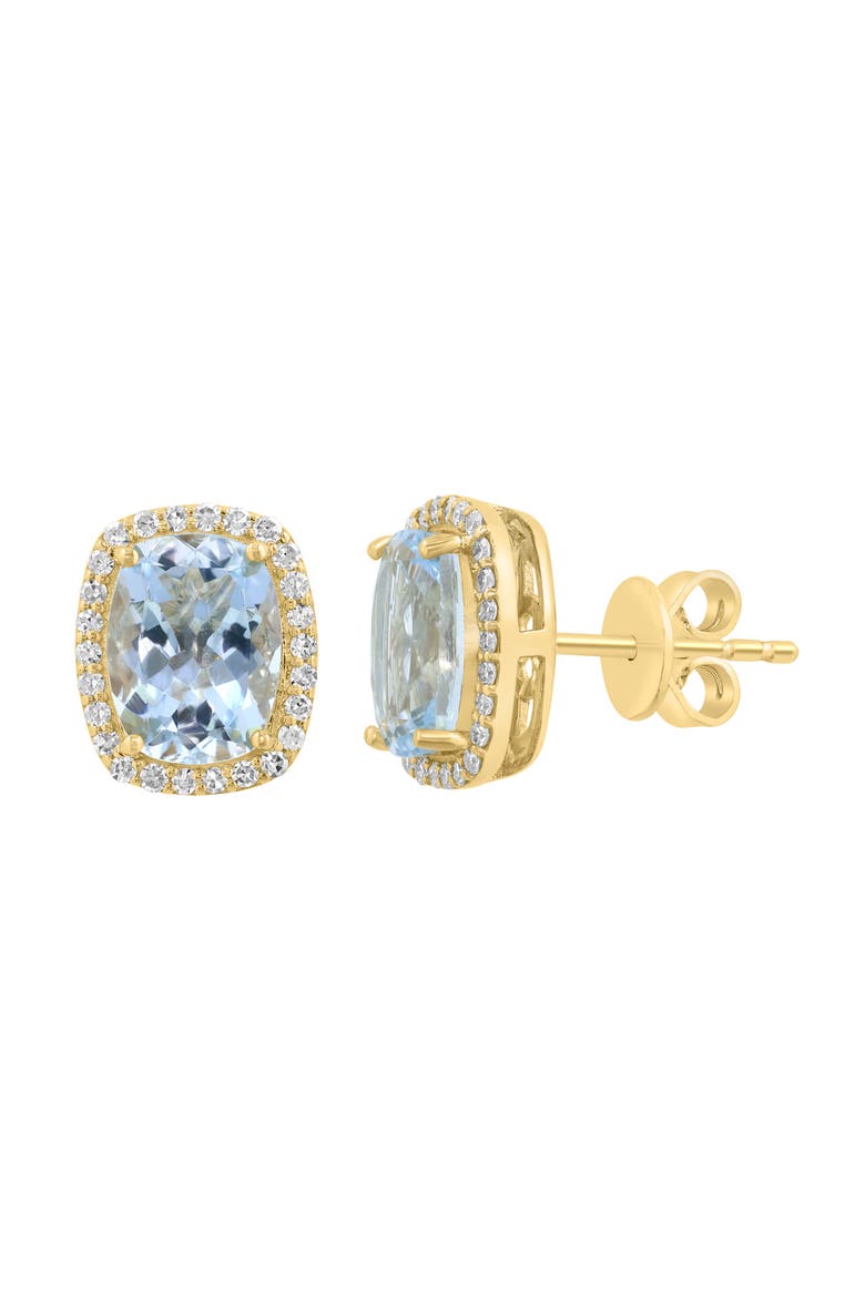 14K Yellow Gold Seaside Elegance Aquamarine Earrings, Alternate, color, Blue