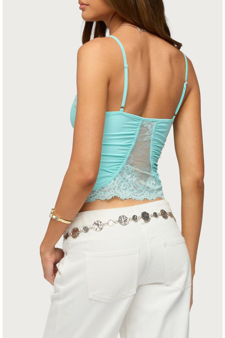 Yanny Lace Trim Camisole, Alternate, color, TURQUOISE