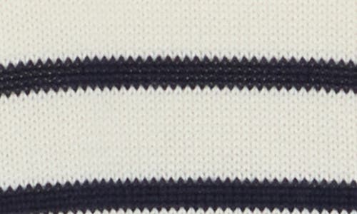 Vigoss Nautical Stripe Short Sleeve Sweater In White