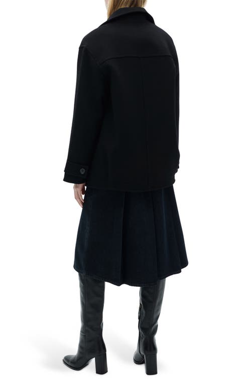 Mango Wool Blend Coat In Black
