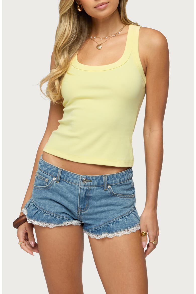 Harlowe Racerback Rib Tank, Main, color, YELLOW