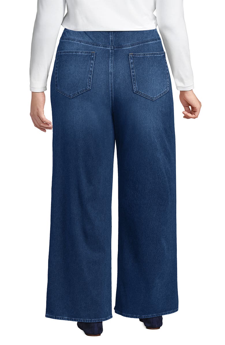 Lands' End Starfish Denim High Rise Wide Leg Jeans, Alternate, color, Indigo Tide Blue