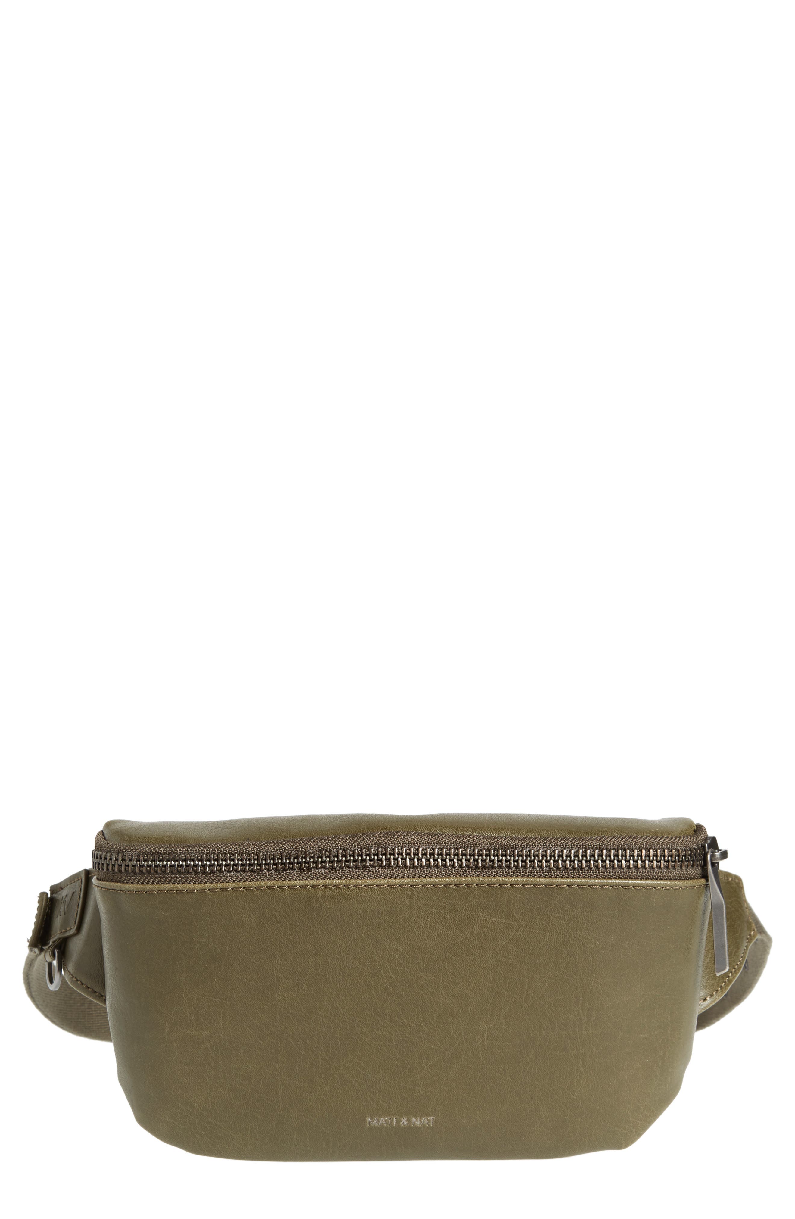 Matt & Nat Vie Faux Leather Belt Bag, Main, color, Olive