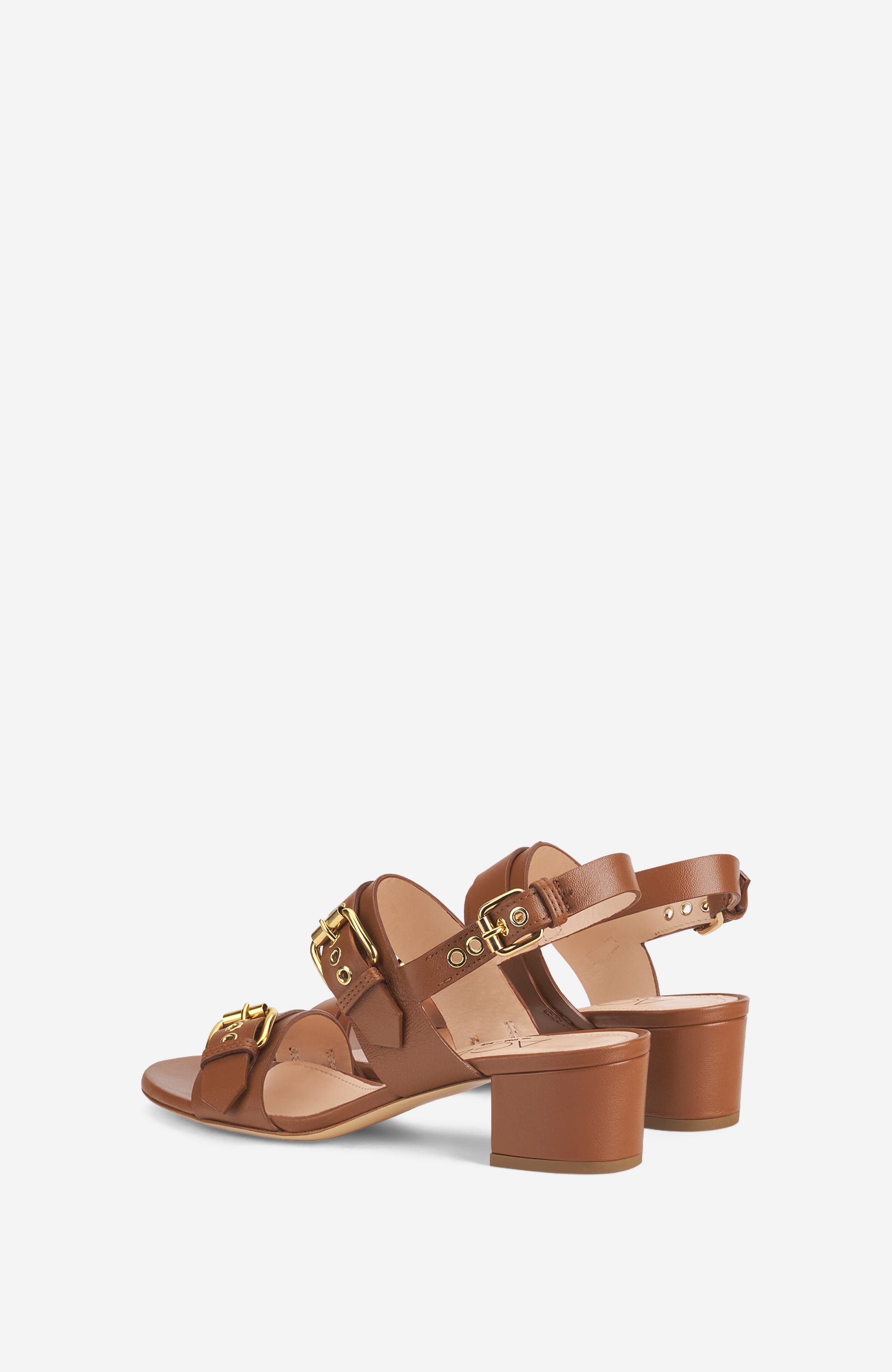 AGL Lala Straps Sandal with Buckles, Alternate, color, Brandy Nappa