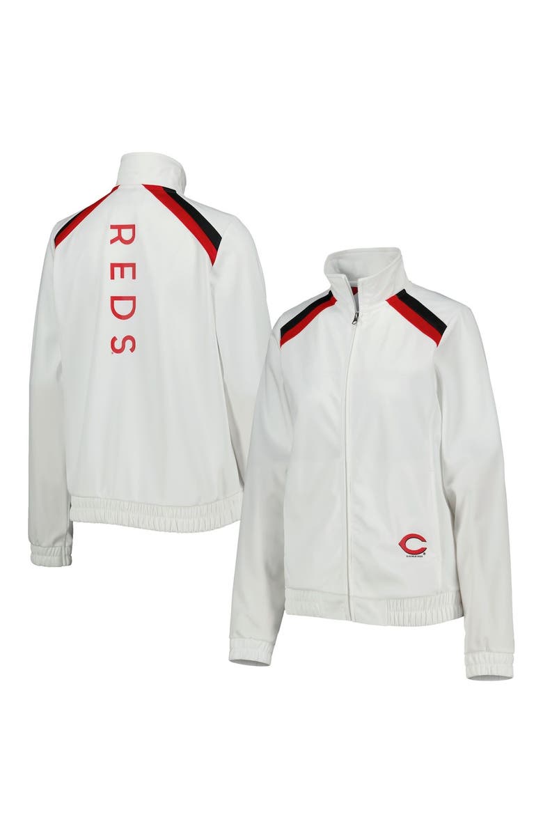 G-III 4HER BY CARL BANKS Women's G-III 4Her by Carl Banks White Cincinnati Reds Red Flag Full-Zip Track Jacket, Main, color, White
