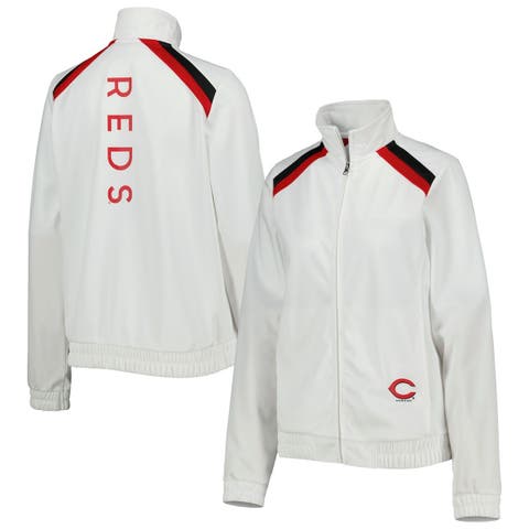 Women's G-III 4Her by Carl Banks White Cincinnati Reds Red Flag Full-Zip Track Jacket