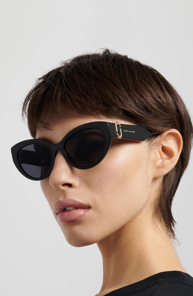 Marc Jacobs 54mm Cat Eye Sunglasses, Alternate, color, Black/ Grey