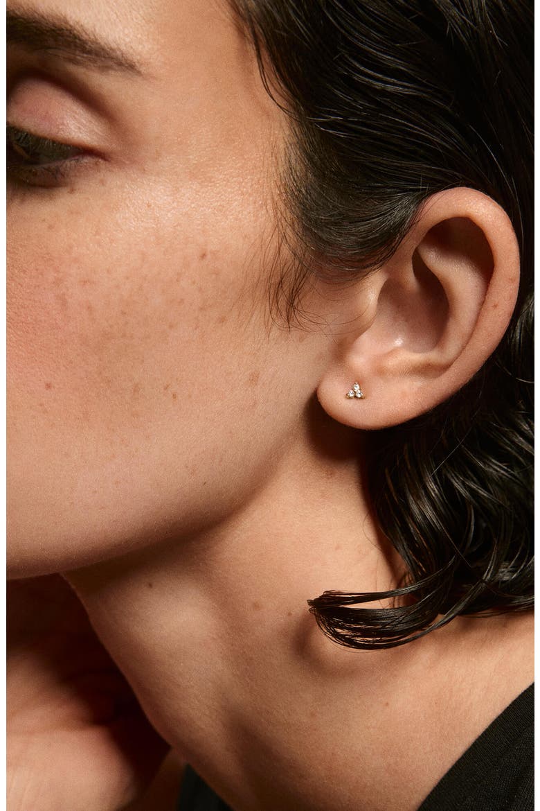 Lotus Diamond Studs, Alternate, color, 10k Yellow Gold