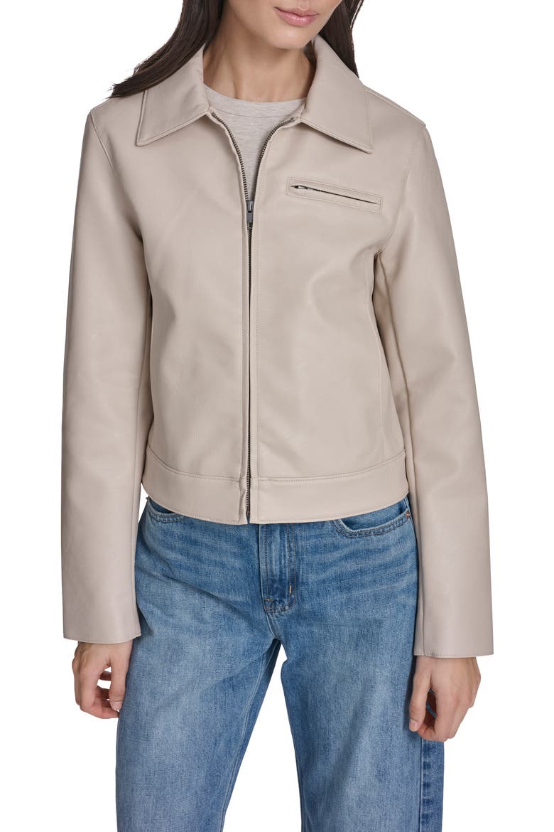Faux Leather Jacket, Main, color, CHATEAU GREY