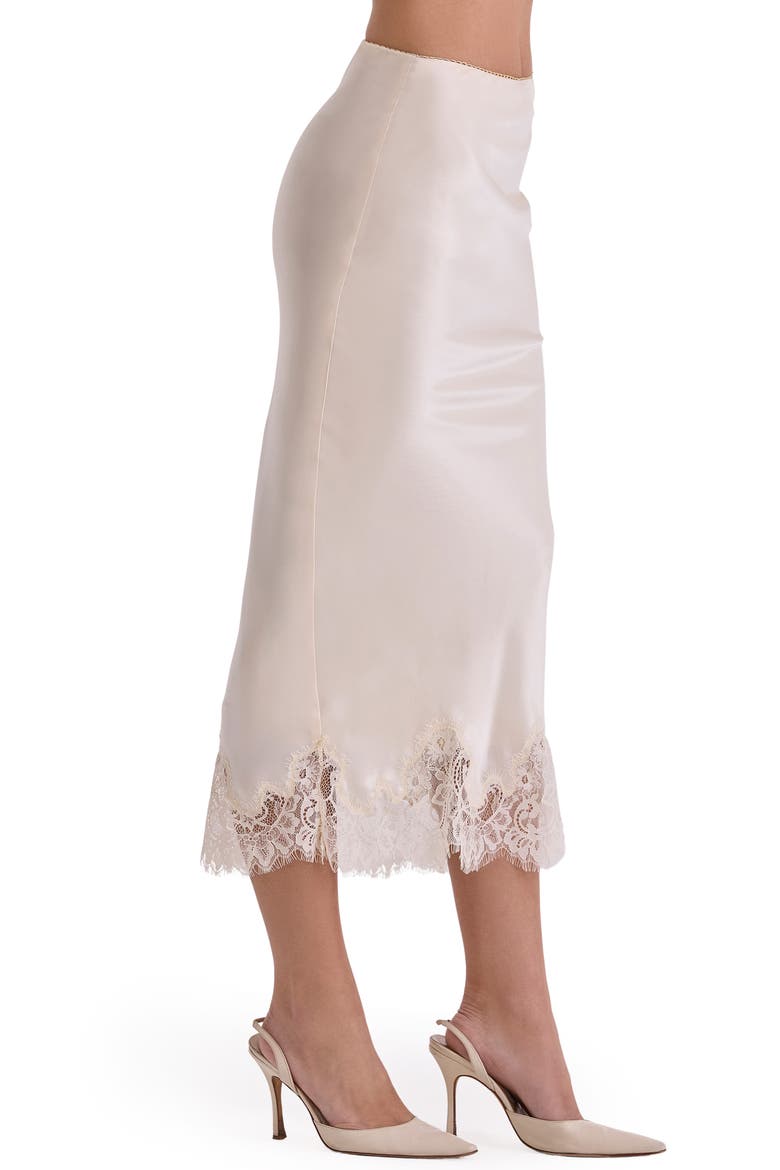 Ciara Satin & Lace Midi Skirt, Alternate, color, VINTAGE CREAM