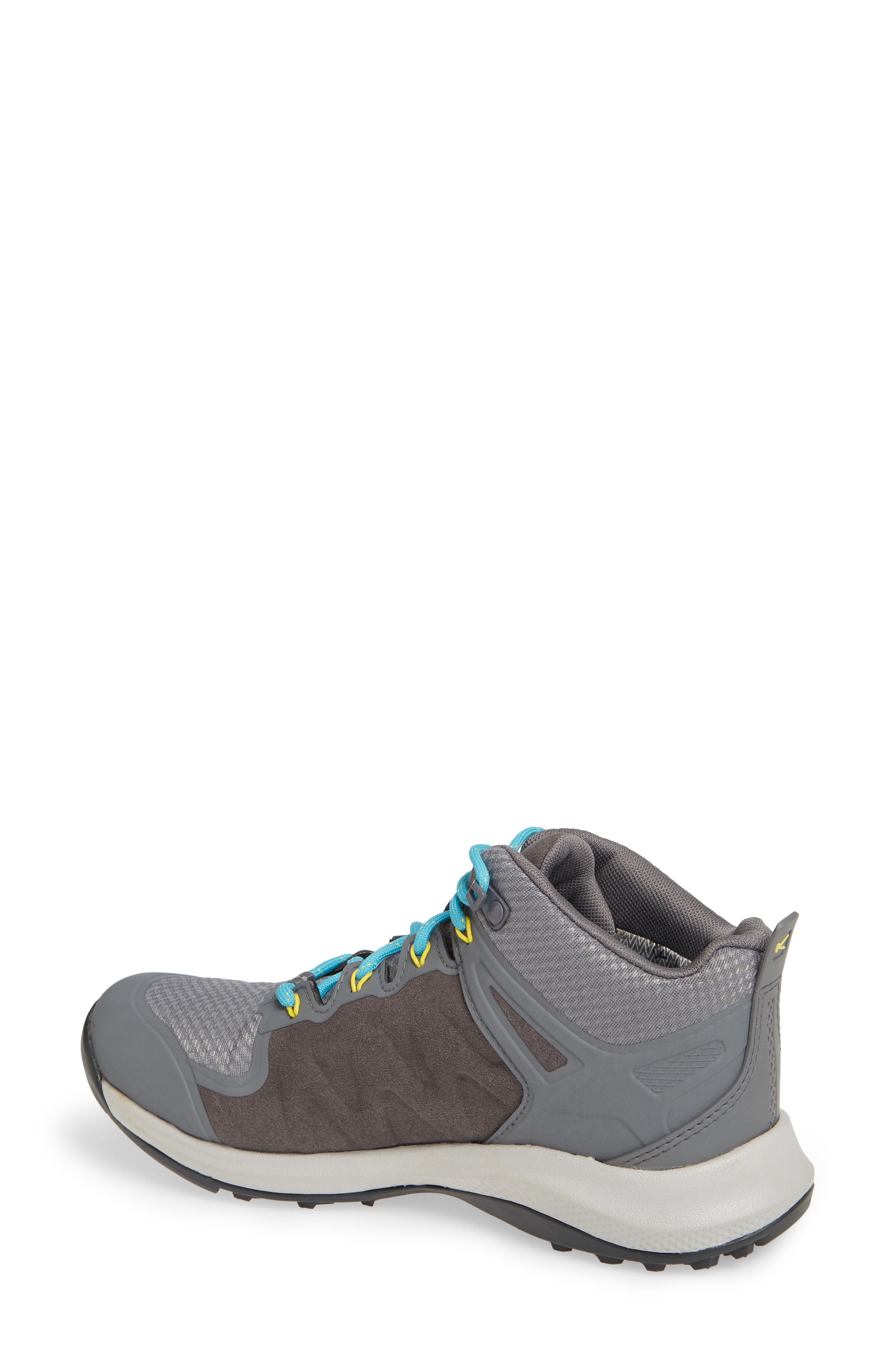 Explore Waterproof Mid Top Trail Shoe, Alternate, color, STEEL GREY/ BRIGHT TURQUOISE