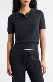 ARTLESS FOREVER Tove Wool & Cashmere Short Sleeve Polo Sweater