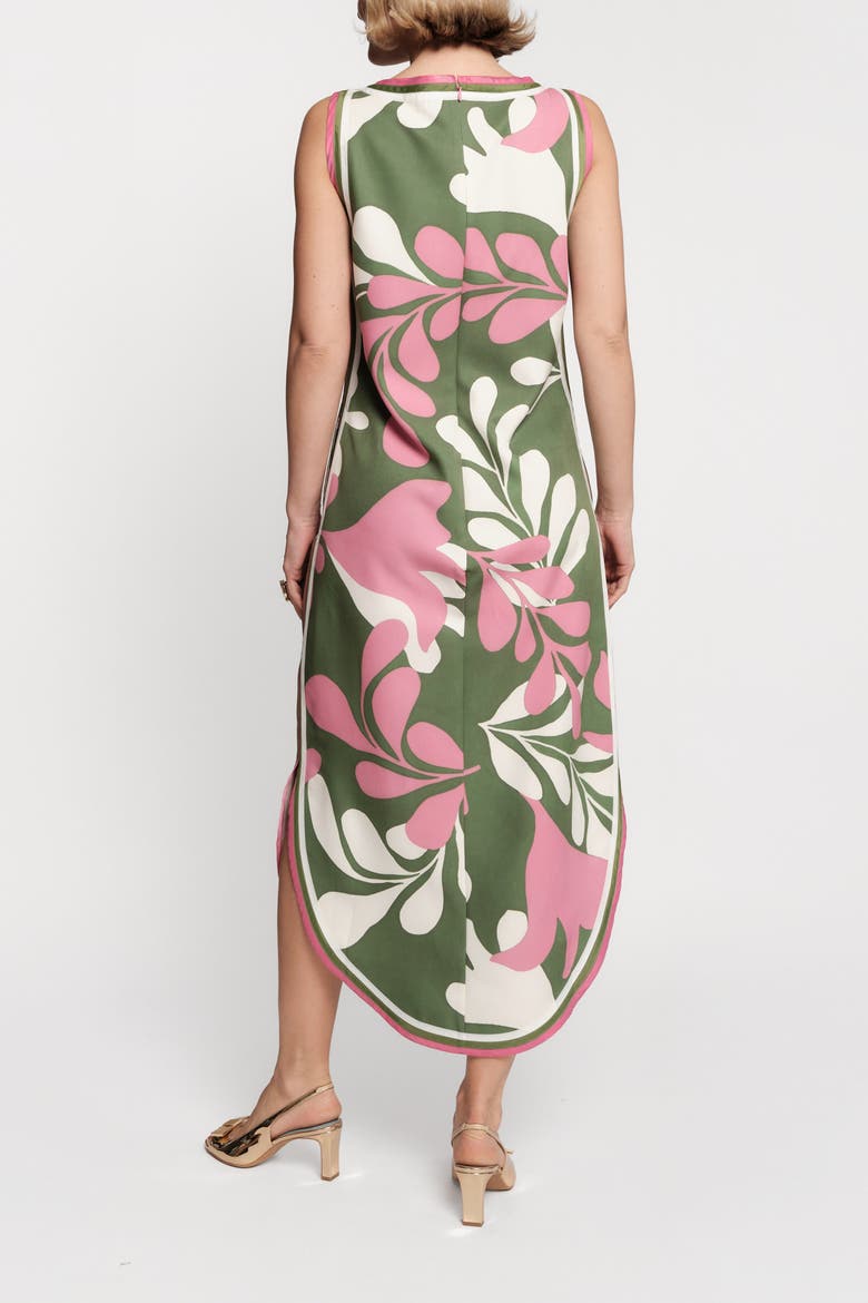 Selena Maxi Dress Mid-Century Palm, Alternate, color, Treetop/Multi