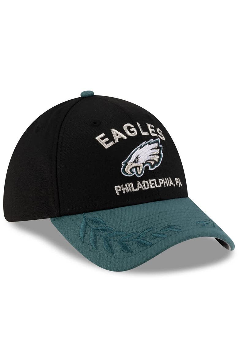 Men's New Era  Black/Midnight Green Philadelphia Eagles 2025 NFL Draft 39THIRTY Flex Hat, Alternate, color, Black