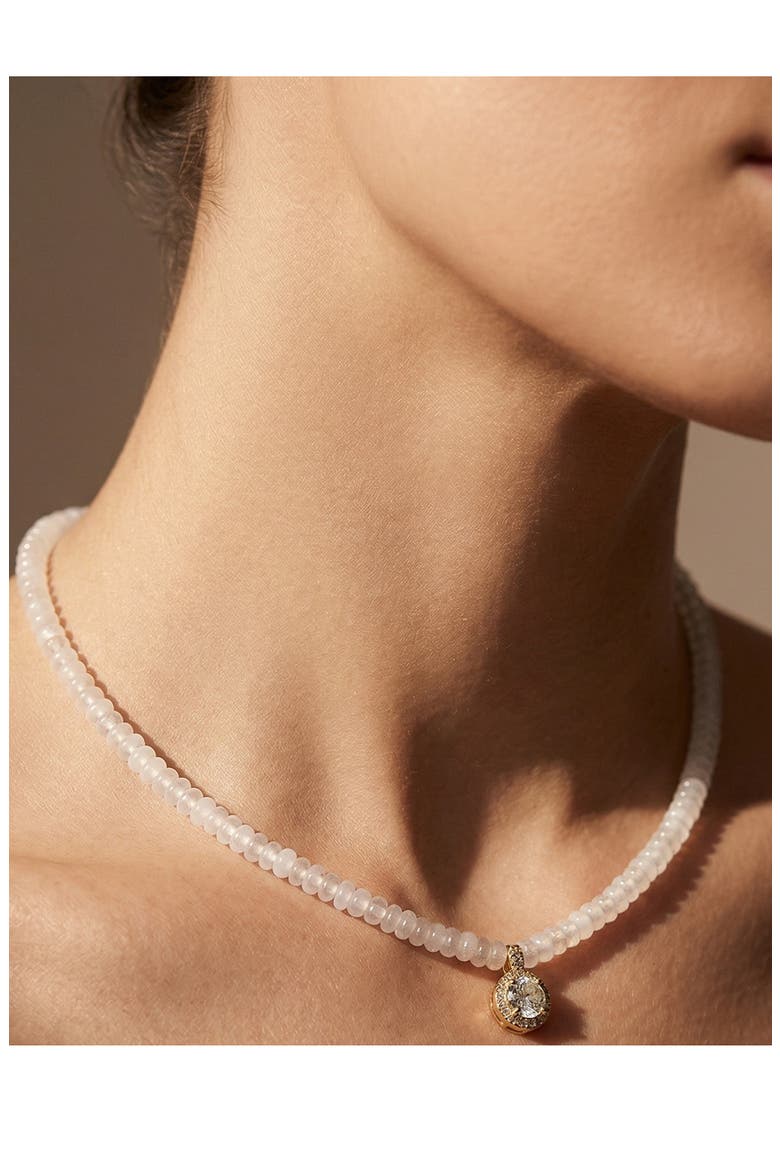 Simply Beaded Necklace, Alternate, color, WHITE