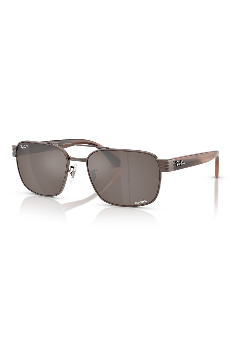 61mm Chromance Polarized Square Sunglasses, Alternate, color, COPPER