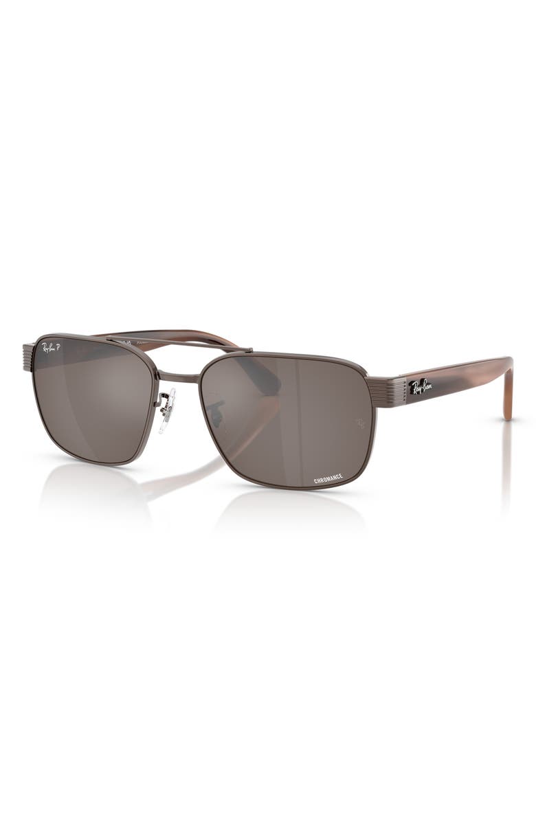 Ray-Ban Chromance 58mm Polarized Square Sunglasses, Alternate, color, Copper
