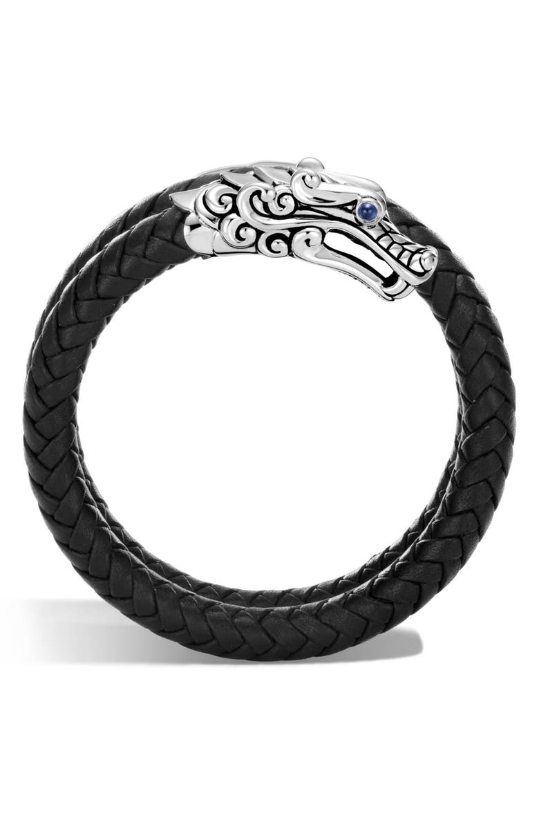 John Hardy Legends Naga Coiled Leather Bracelet, Main, color, 