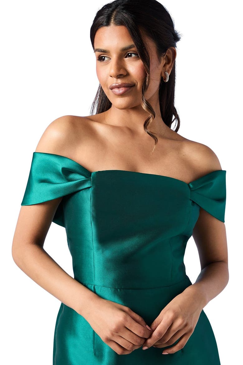 Petite Column Midi Bridesmaid Dress, Alternate, color, Emerald