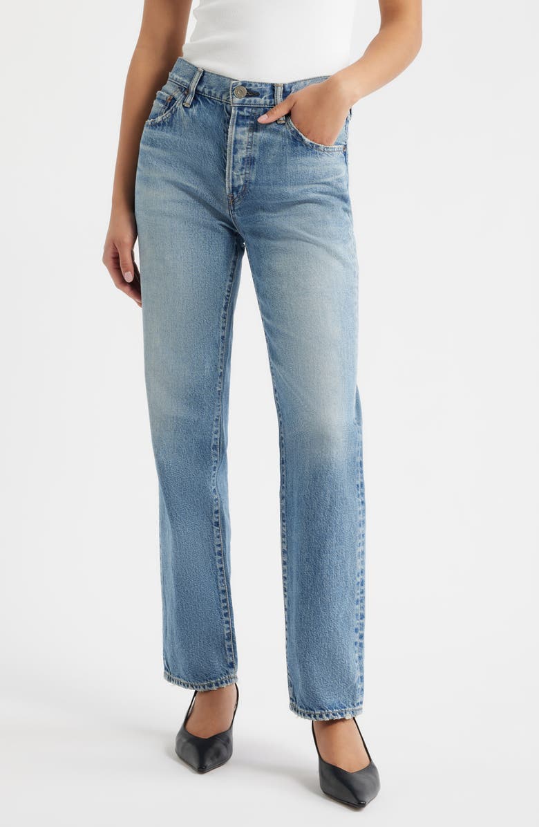 MOUSSY VINTAGE Leyden Straight Leg Jeans, Main, color, Light Blue