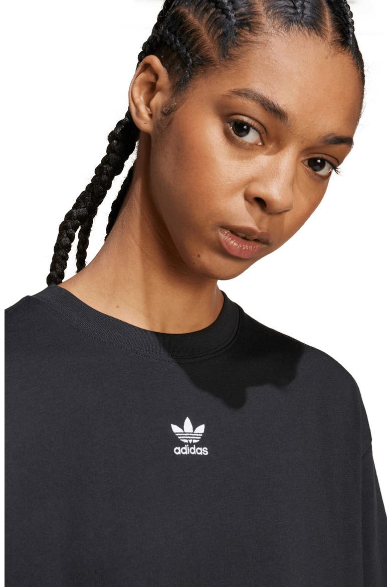 Essentials Lifestyle Trefoil Logo Cotton T-Shirt, Alternate, color, BLACK