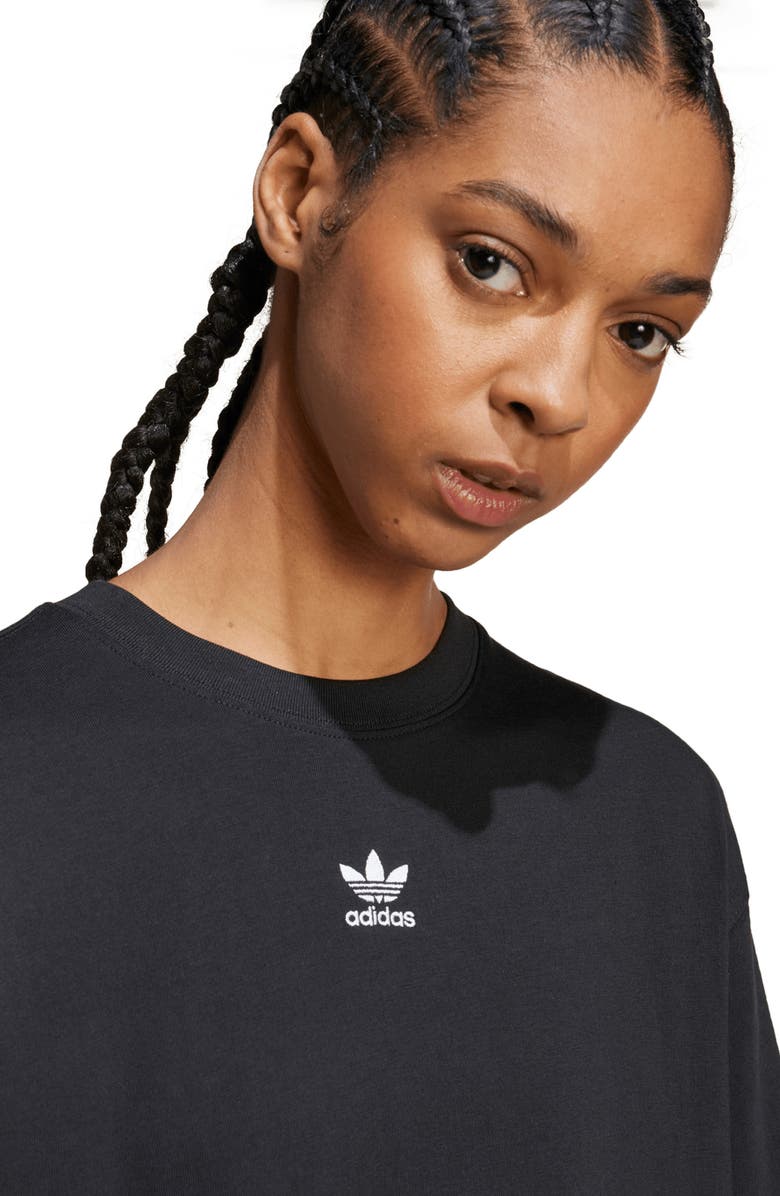 adidas Essentials Lifestyle Trefoil Logo Cotton T-Shirt, Alternate, color, Black