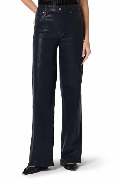 PAIGE Sasha Coated High Waist Wide Leg Jeans