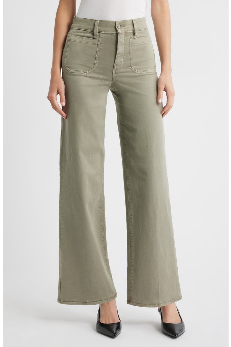 Le Slim Palazzo Patch Pocket High Waist Wide Leg Jeans, Main, color, THYME