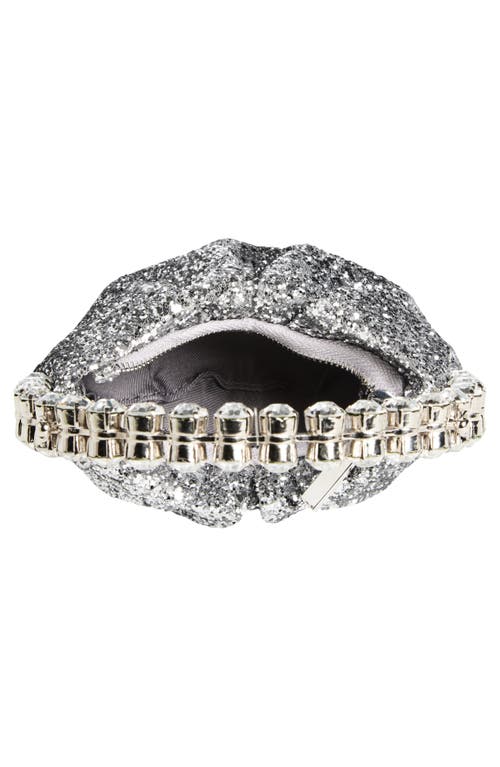 L'alingi Micro Eternity Glitter Satin Crystal Top Handle Bag In Black