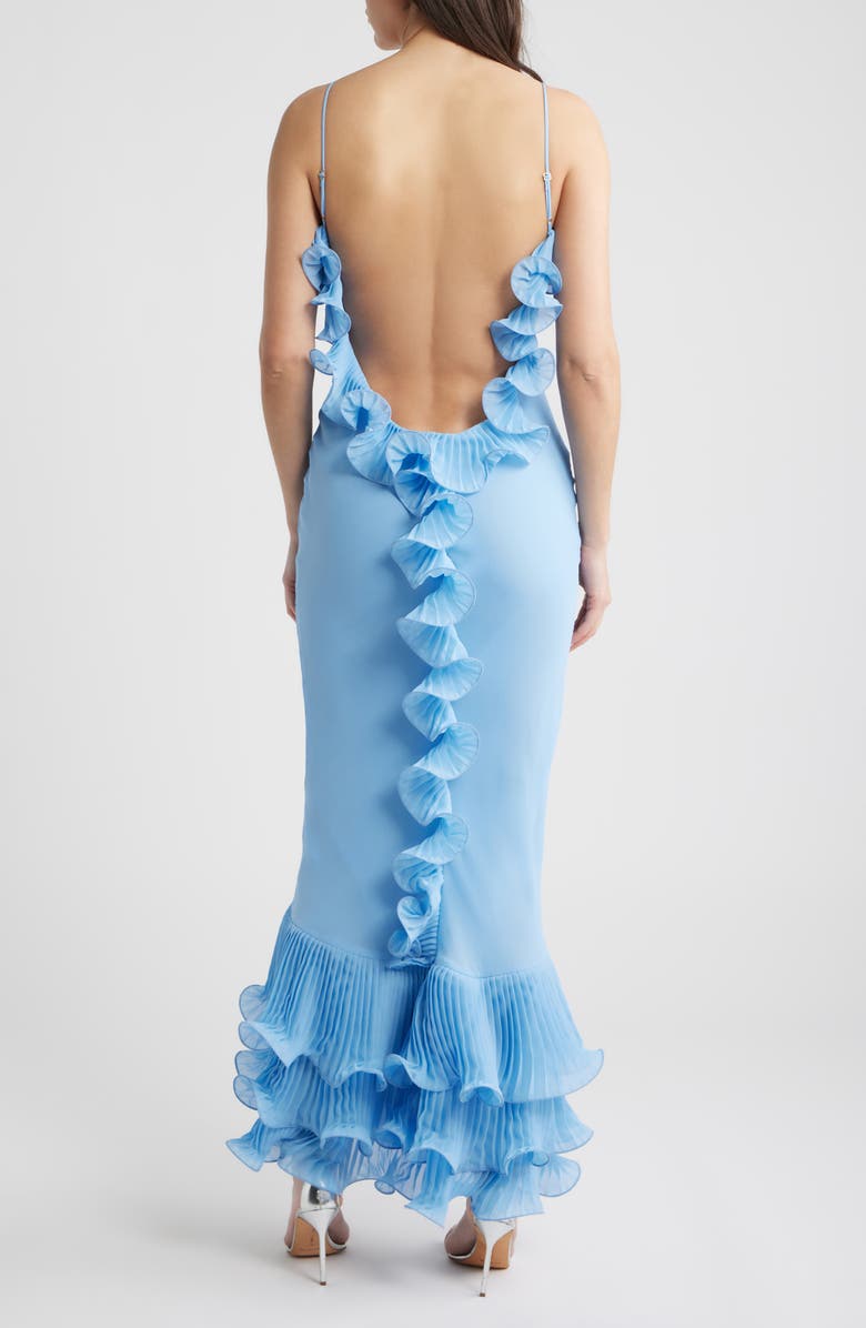 Delfi Collective Delina Open Back Mermaid Gown, Alternate, color, Baby Blue