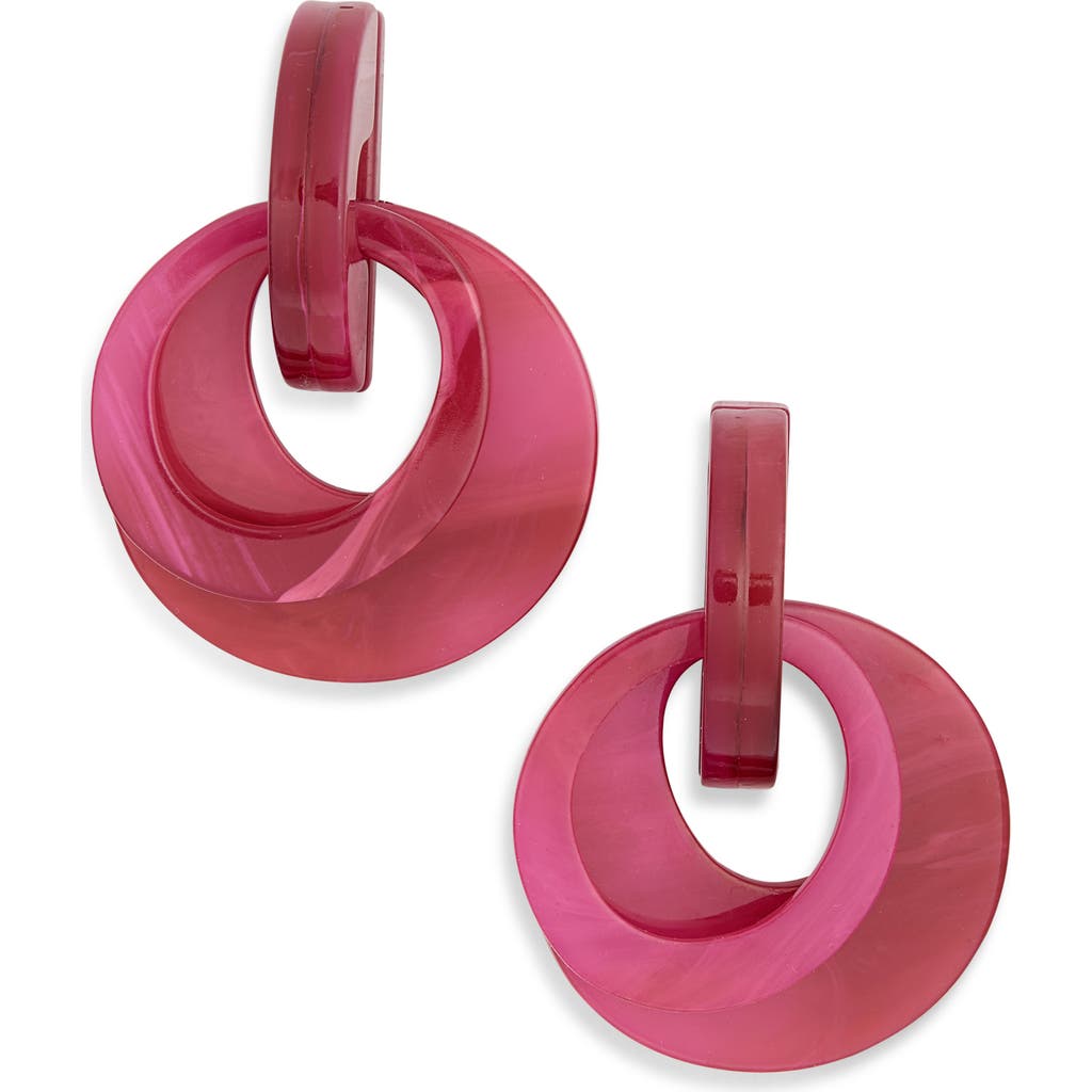 Tasha Resin Doorknocker Drop Earrings In Rose