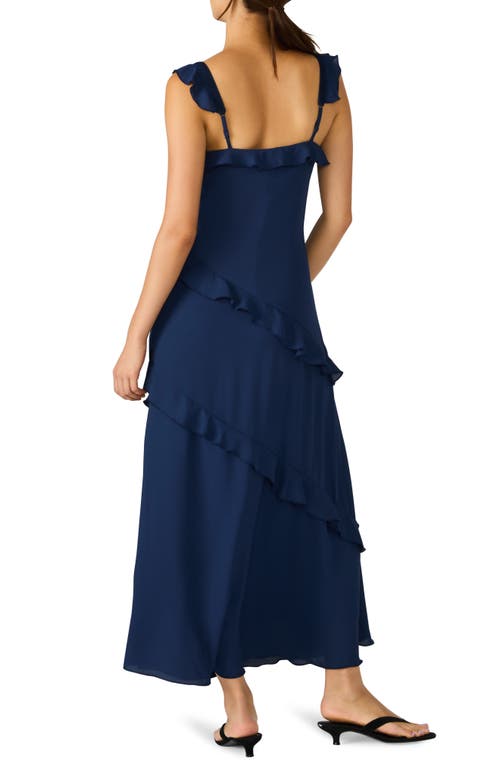 Steve Madden Versailles Ruffle Sleeveless Maxi Dress In Blue