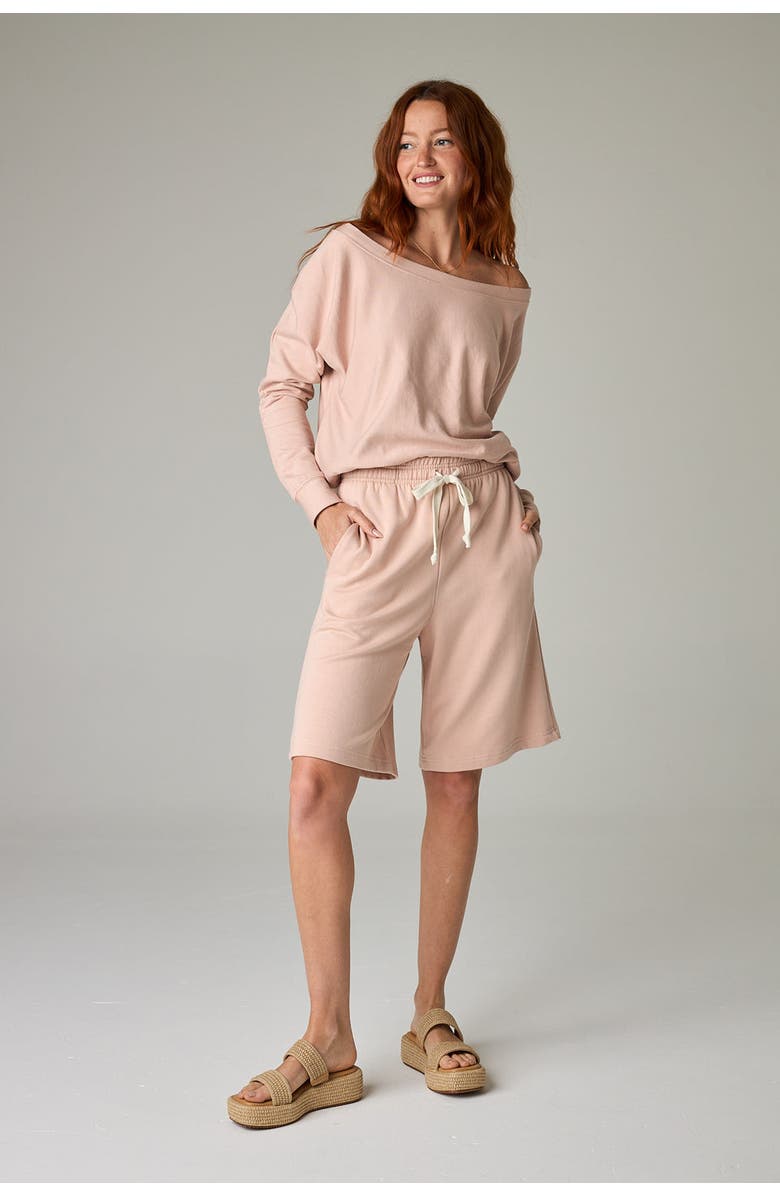 eavolu Baikal Eco-Luxe Fleece Bermuda Short - Cloud-Soft Comfort, Main, color, Coal Black