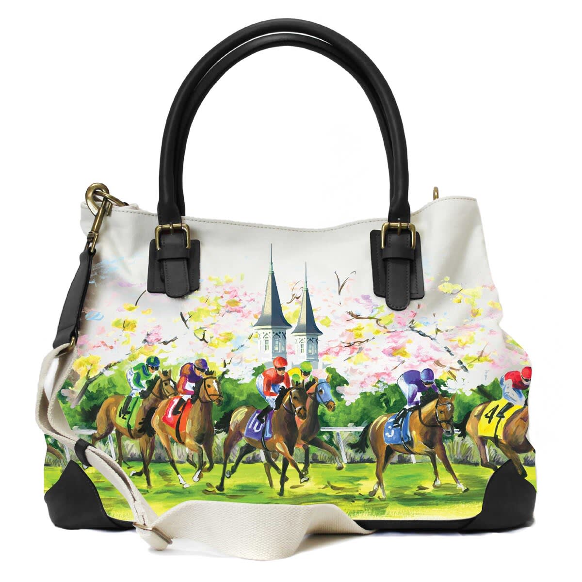 Rebecca Ray Kentucky Derby 150 Turf Club Canvas Bag, Main, color, 