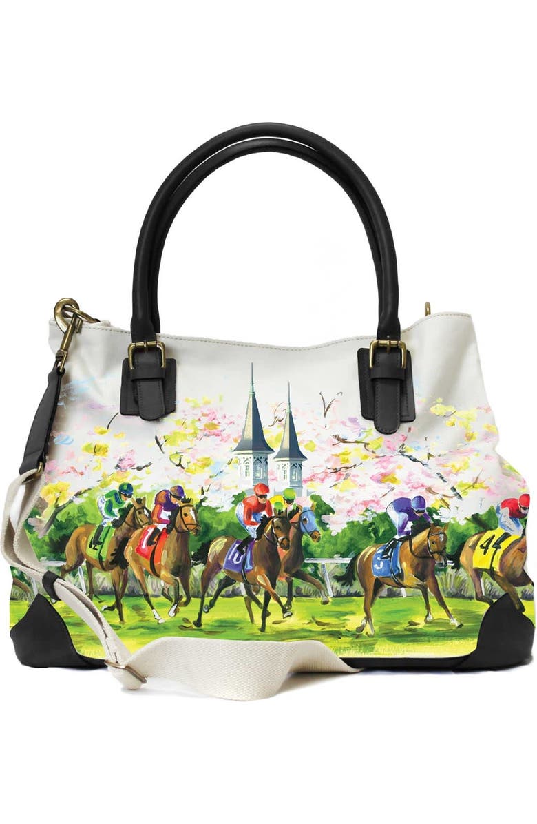 Rebecca Ray Kentucky Derby 150 Turf Club Canvas Bag, Main, color,