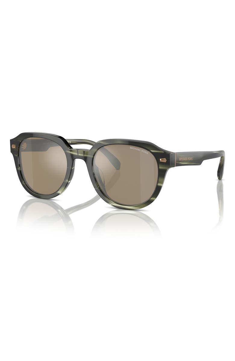 Michael Kors Eger 52mm Round Sunglasses, Alternate, color, Olive