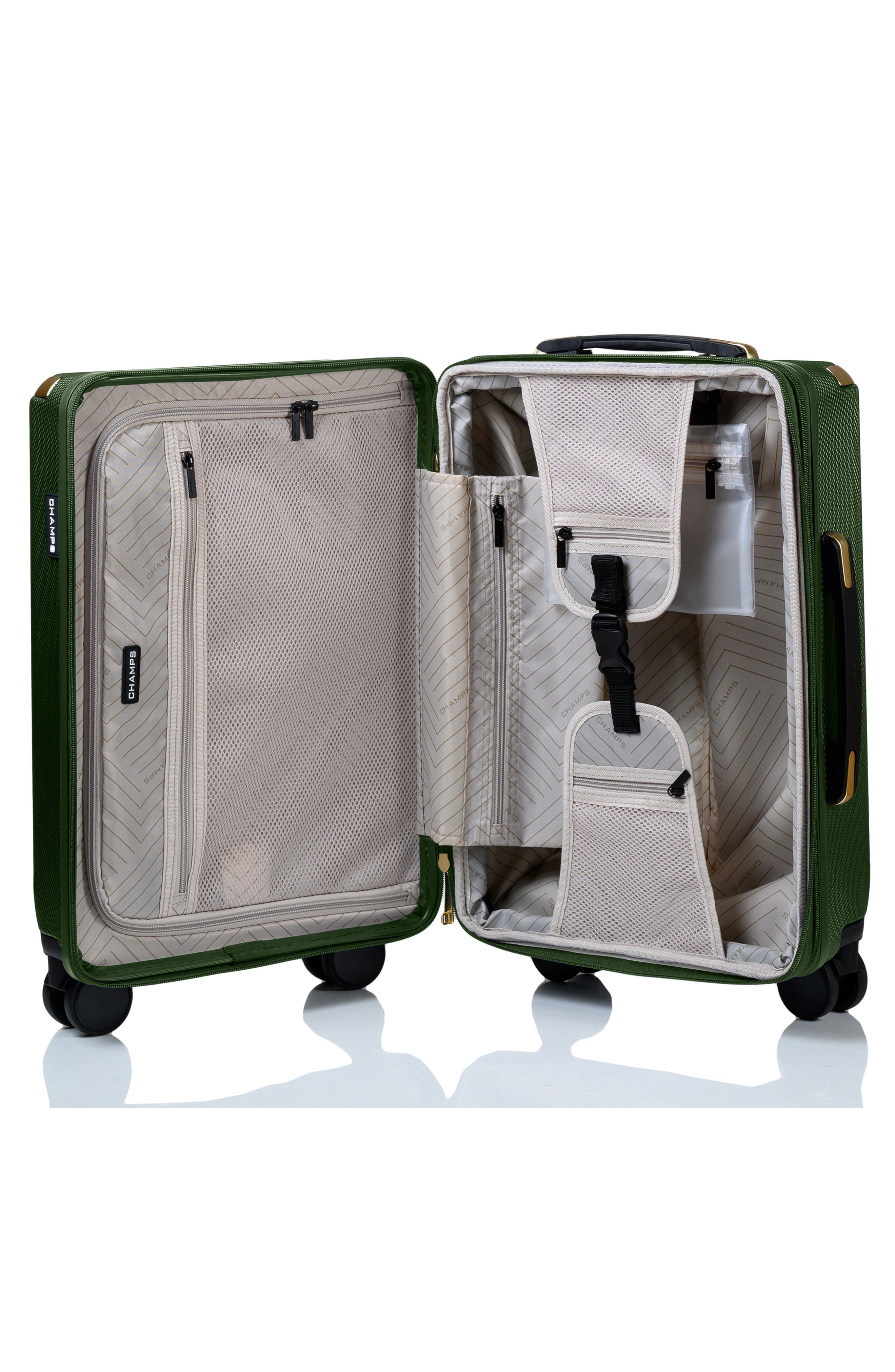 CHAMPS Luxe II 3-Piece Hardside Spinner Suitcases, Alternate, color, Green