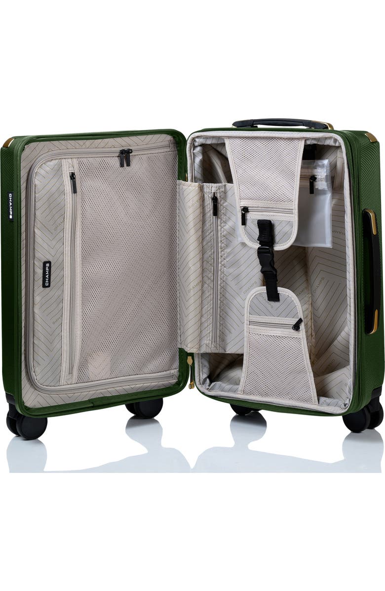 CHAMPS Luxe II 3-Piece Hardside Spinner Suitcases, Alternate, color, Green