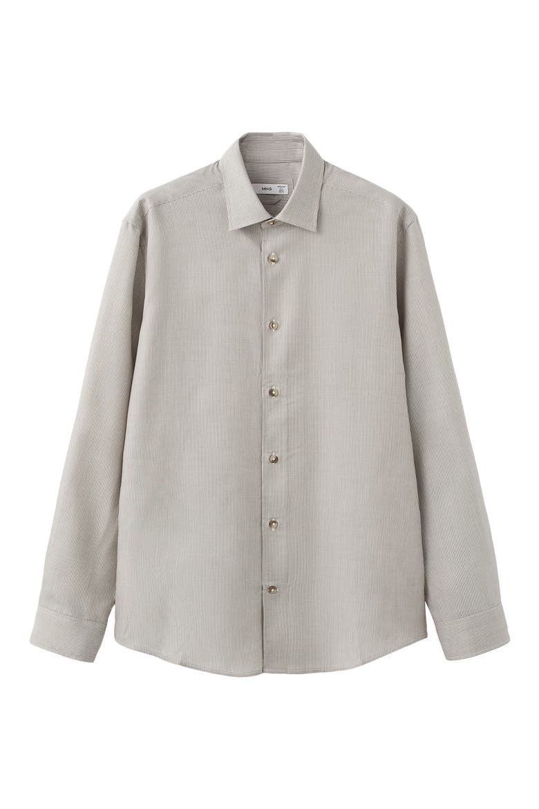 Stripe Button-Up Shirt, Alternate, color, OLIVE GREEN