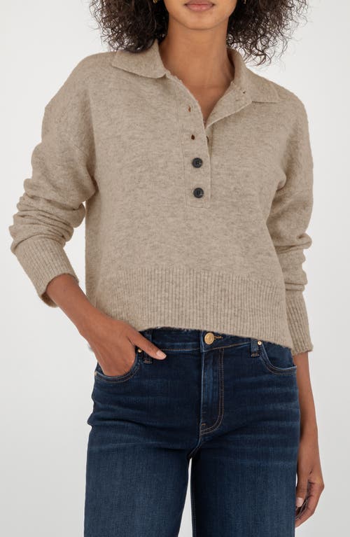 Kut From The Kloth Lilia Boxy Half Button Sweater In Gray