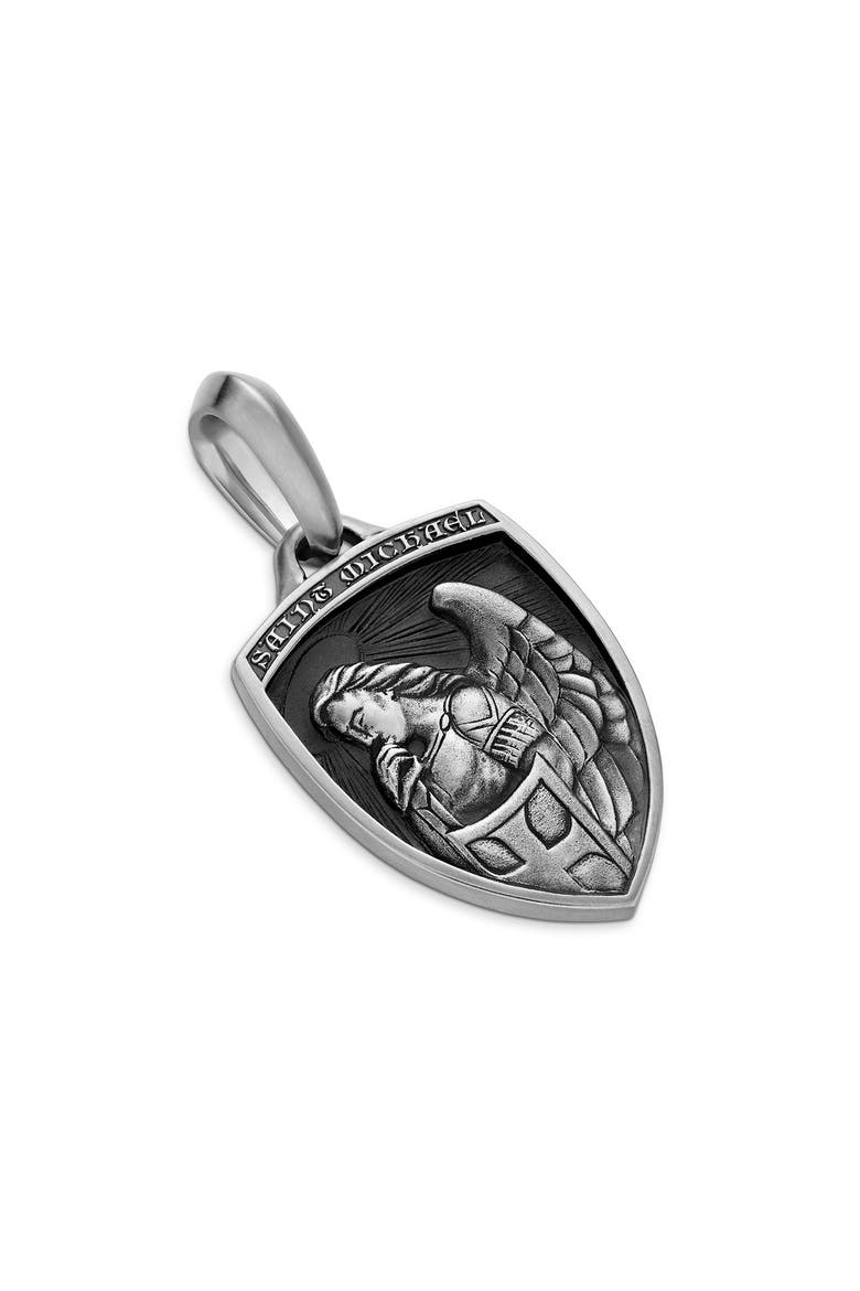 St. Michael Sterling Silver Amulet, Alternate, color, SILVER