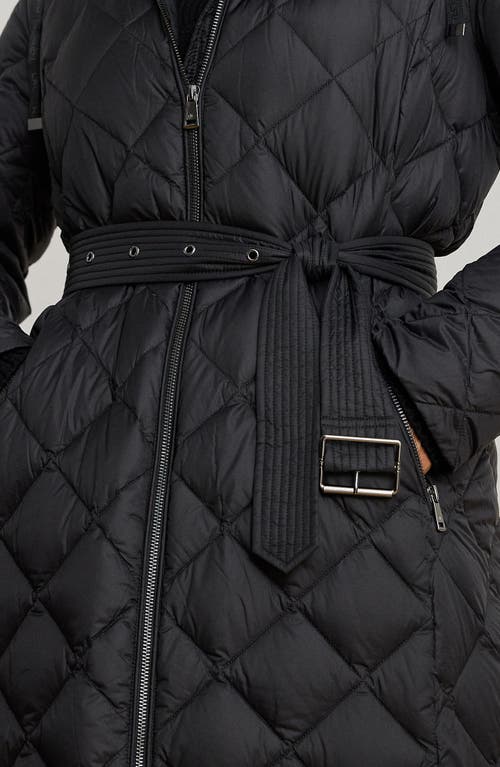 Ralph Lauren Lauren  Belted Quilted Coat In Black