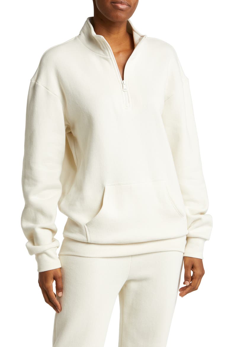 Recharge Half Zip Pullover, Main, color, VINTAGE WHITE