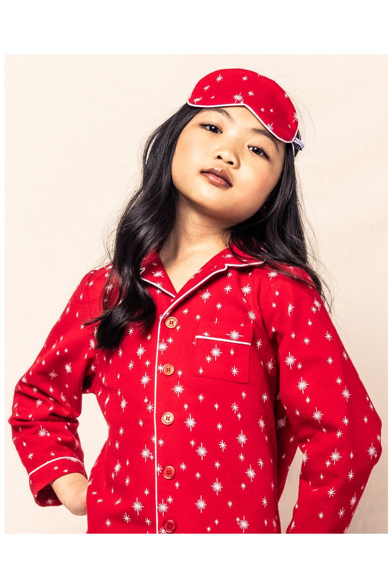 Starry Night Two-Piece Pajamas, Alternate, color, RED