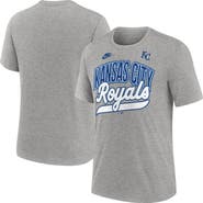 Nike Men's Nike Heather Gray Kansas City Royals Cooperstown Collection Retro Tri-Blend T-Shirt