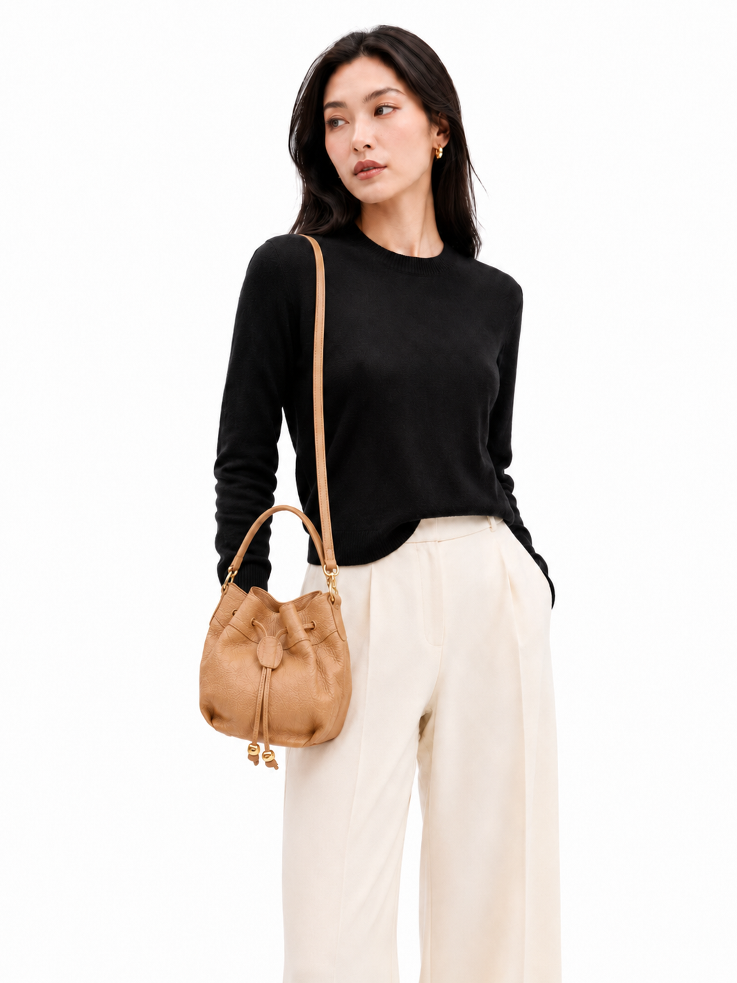 Sienne Luxury Bucket Handbag, Alternate, color, Honey