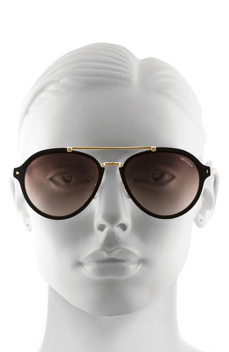 Velvet Eyewear Jesse 55mm Aviator Sunglasses, Alternate, color, 