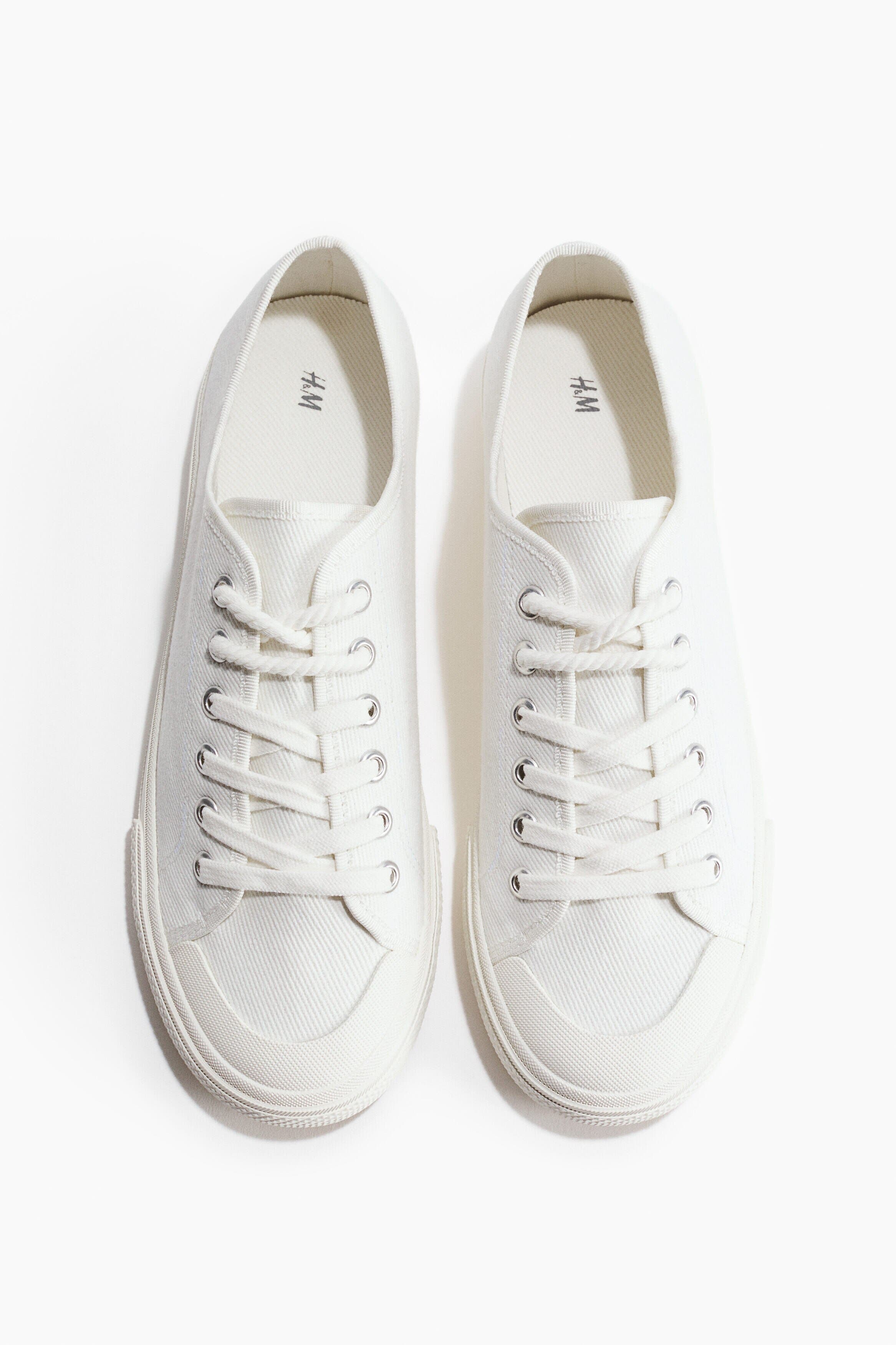 H&M Twill sneakers, Alternate, color, White